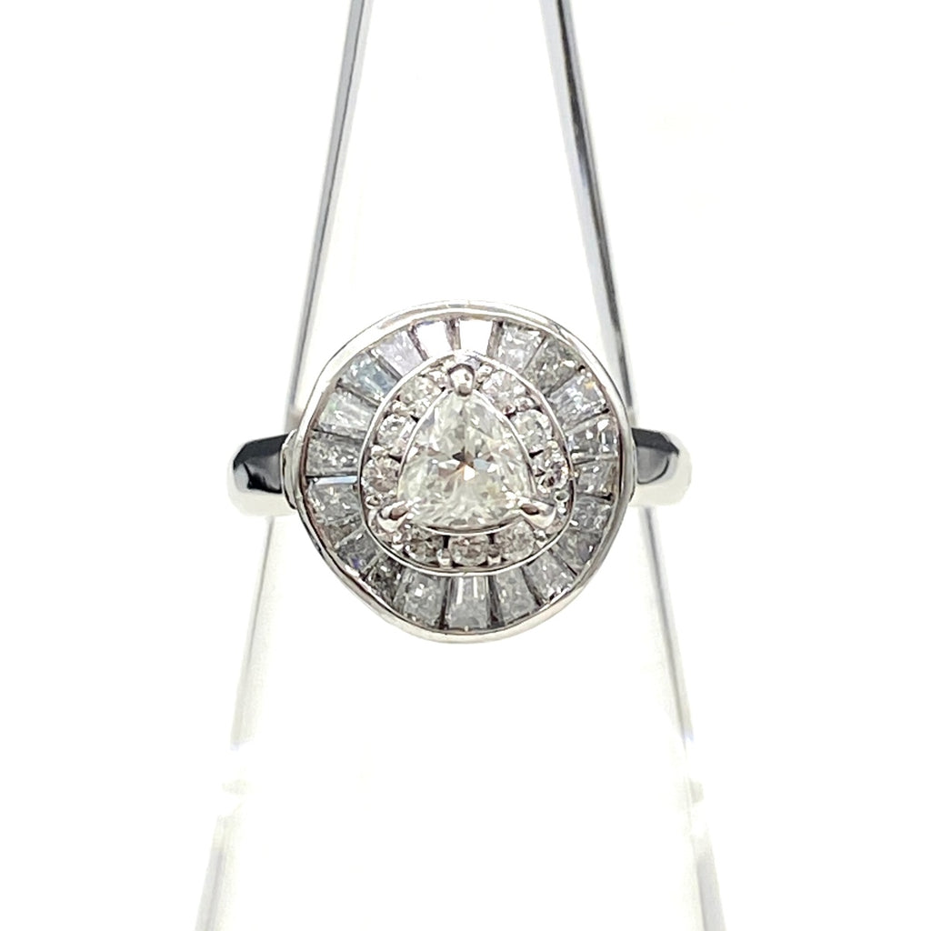 ダイヤモンド デザインリング プラチナ 指輪 メレダイヤ リング 9号 Pt900 ダイヤモンド レディース 【中古】nbjwl