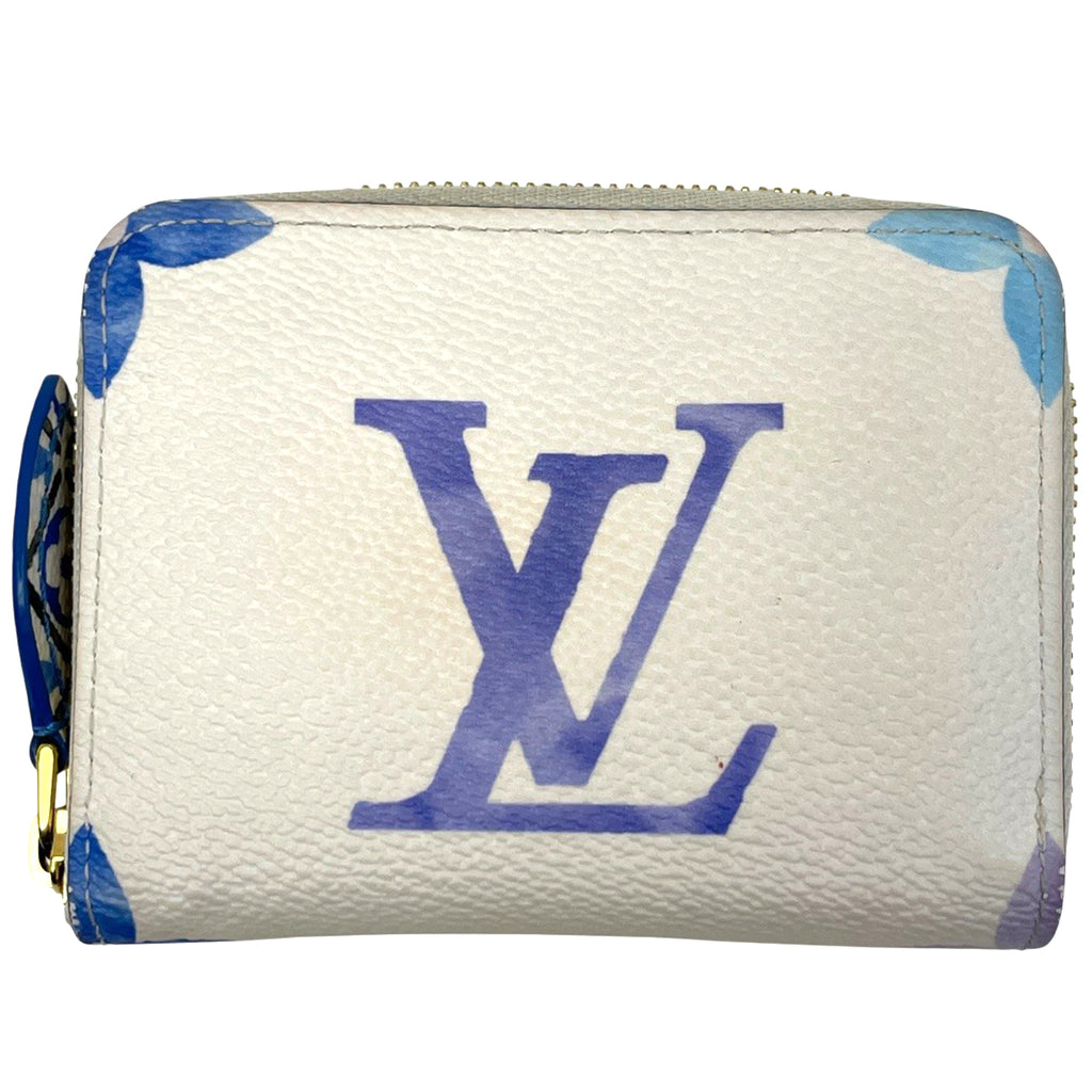 ルイ・ヴィトン ジッピー コインパース カードケース ラウンドファスナー バイ ザ プール コインケース モノグラムジャイアント ホワイト ブルー M82417 レディース 【中古】brbag
