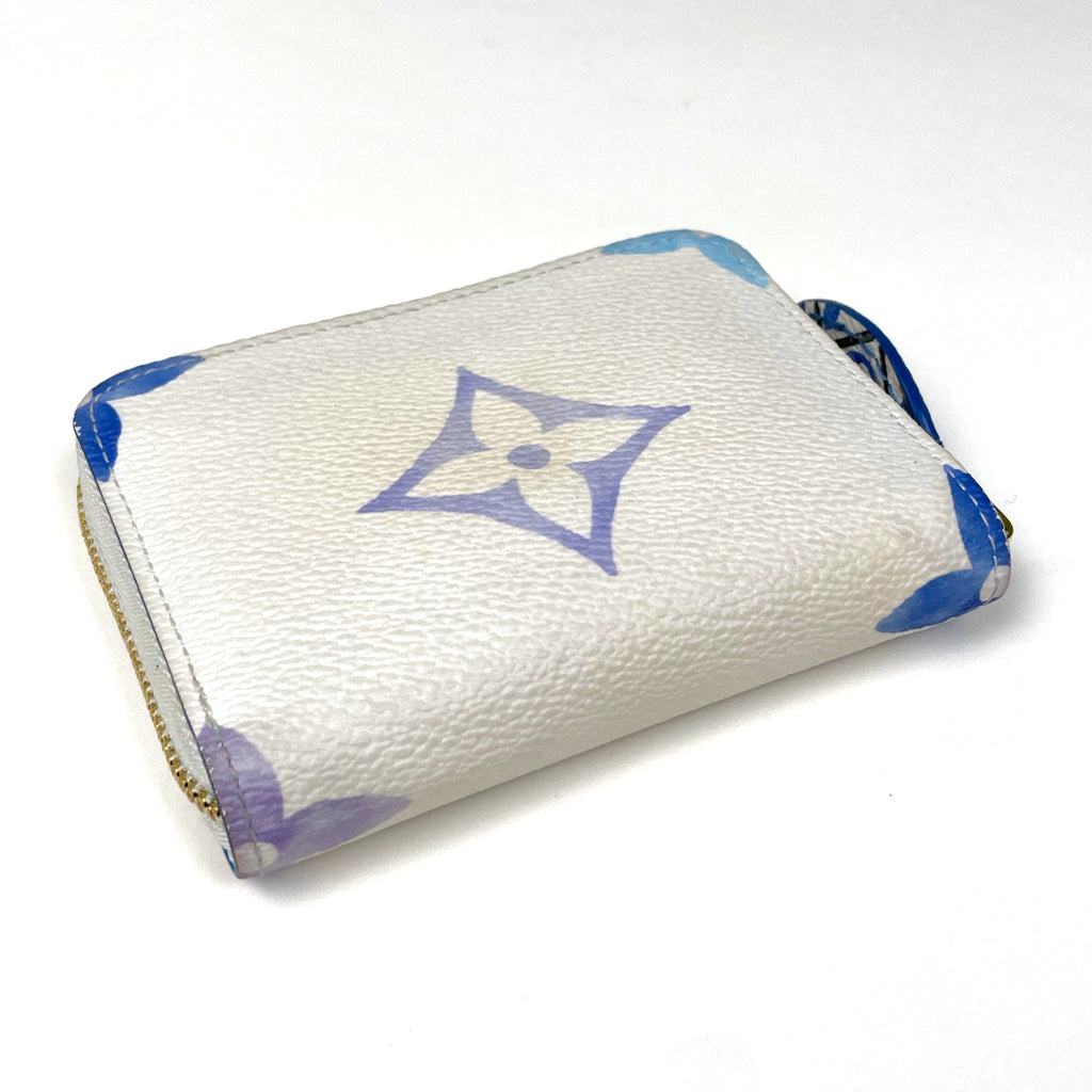 ルイ・ヴィトン ジッピー コインパース カードケース ラウンドファスナー バイ ザ プール コインケース モノグラムジャイアント ホワイト ブルー M82417 レディース 【中古】brbag