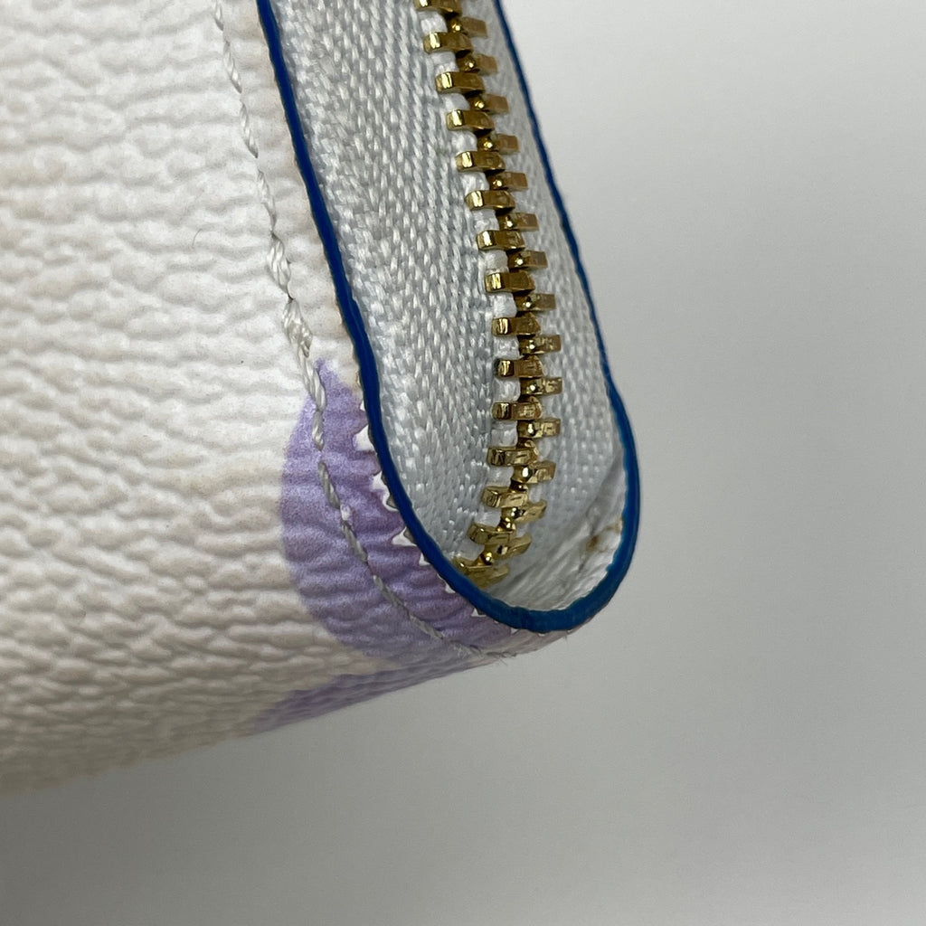 ルイ・ヴィトン ジッピー コインパース カードケース ラウンドファスナー バイ ザ プール コインケース モノグラムジャイアント ホワイト ブルー M82417 レディース 【中古】brbag