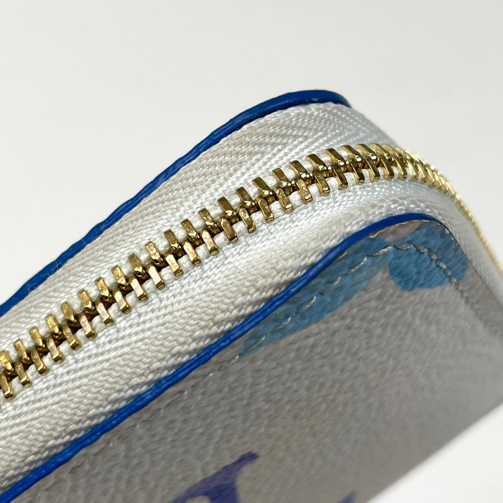 ルイ・ヴィトン ジッピー コインパース カードケース ラウンドファスナー バイ ザ プール コインケース モノグラムジャイアント ホワイト ブルー M82417 レディース 【中古】brbag