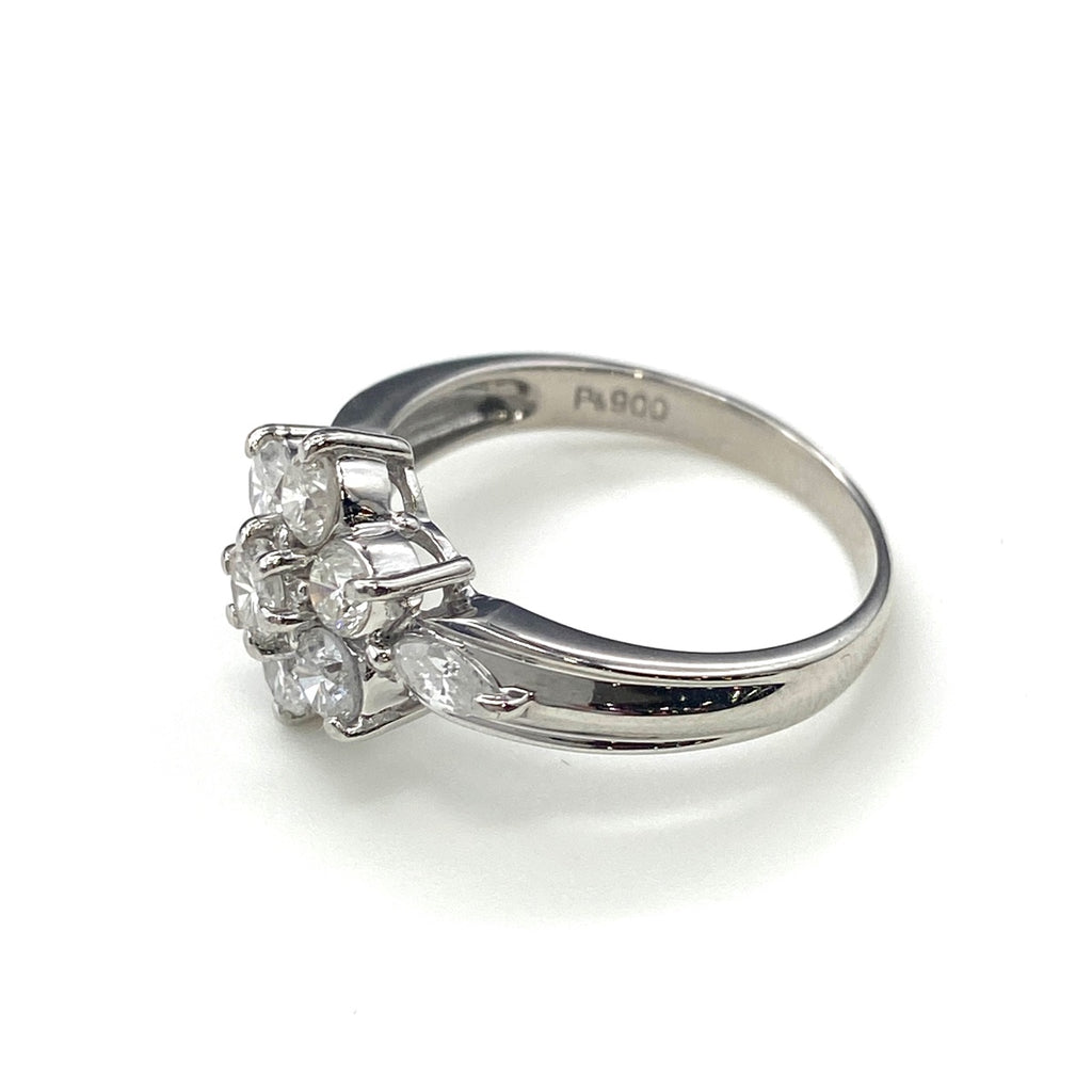 メレダイヤ デザインリング プラチナ 指輪 リング 11号 Pt900 ダイヤモンド レディース 【中古】nbjwl