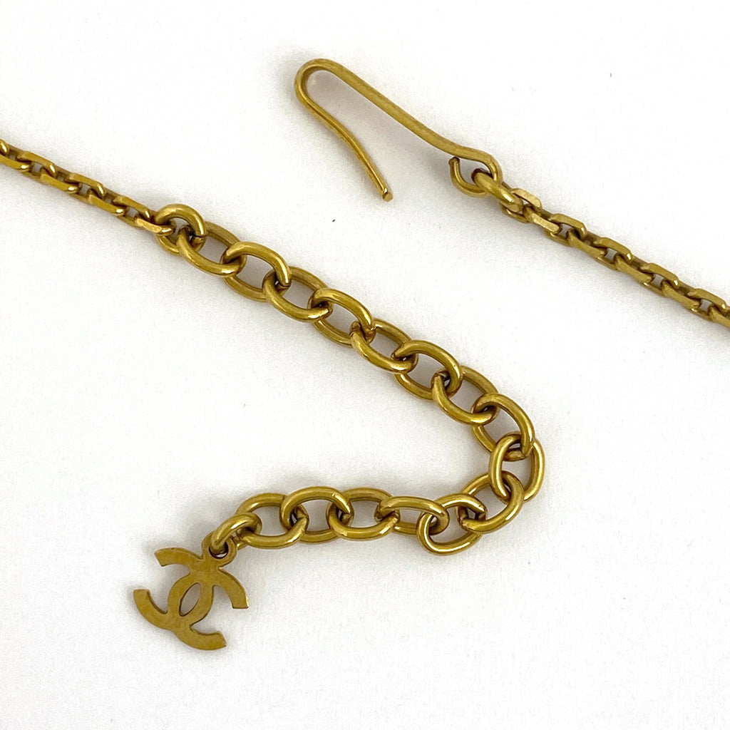 シャネル ココマーク ネックレス カメリア ネックレス GP ゴールド ブラック レディース 【中古】bracc