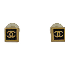 シャネル ココマーク ピアス スクエア ピアス GP ゴールド ブラック レディース 【中古】bracc