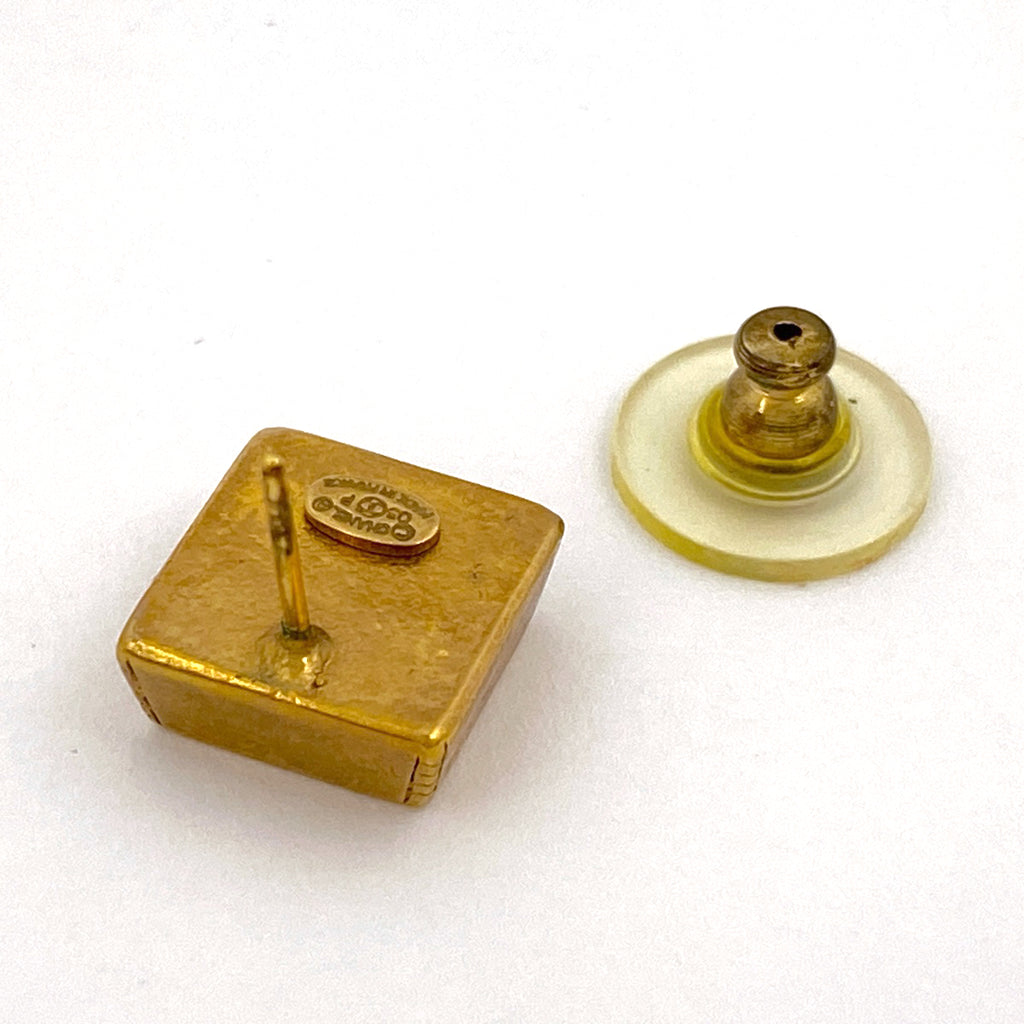 シャネル ココマーク ピアス スクエア ピアス GP ゴールド ブラック レディース 【中古】bracc