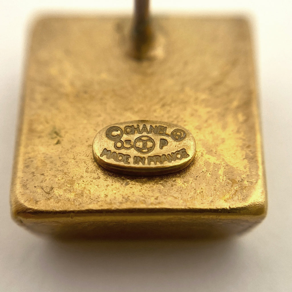 シャネル ココマーク ピアス スクエア ピアス GP ゴールド ブラック レディース 【中古】bracc