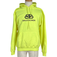 バレンシアガ ロゴ パーカー プルオーバー ネオンカラー トップス パーカー 綿 イエロー メンズ 【中古】brapp
