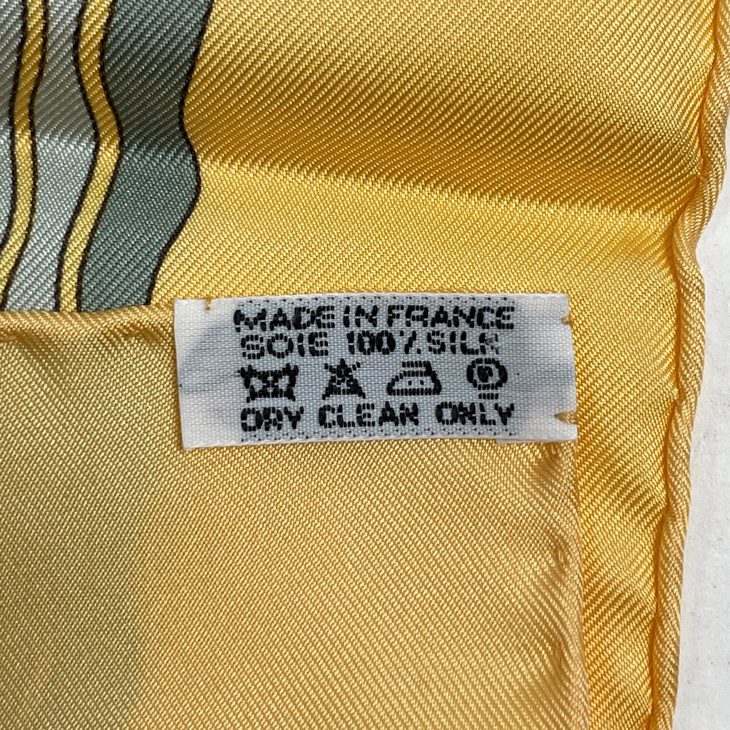 エルメス カレ 90 LES JARDINS D'ARMENIE アルメニアの楽園 スカーフ シルク イエロー マルチカラー レディース 【中古】brbag