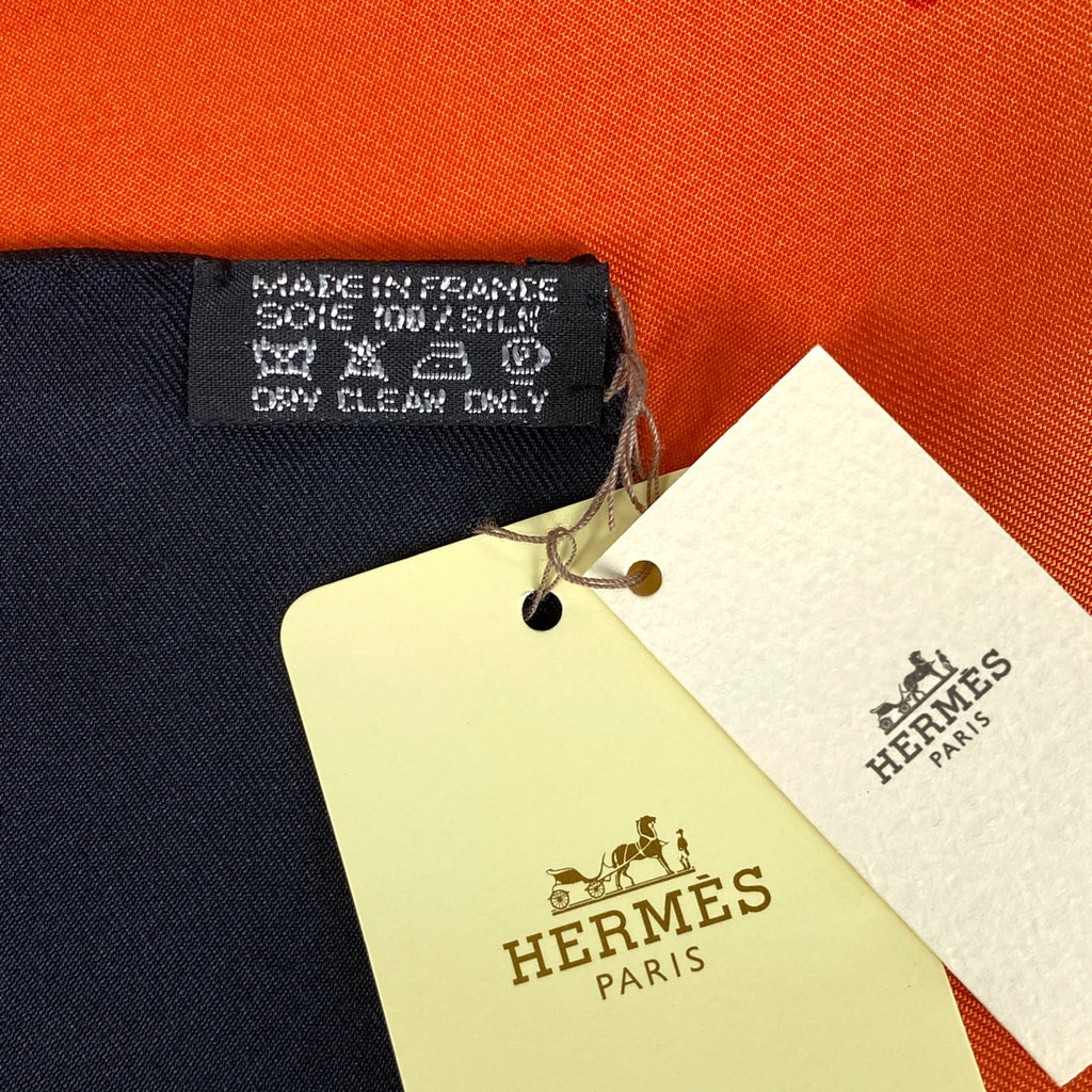 エルメス カレ 90 CIRQUE MOLIER モリエサーカス スカーフ シルク ブラック オレンジ マルチカラー レディース 【中古】brbag