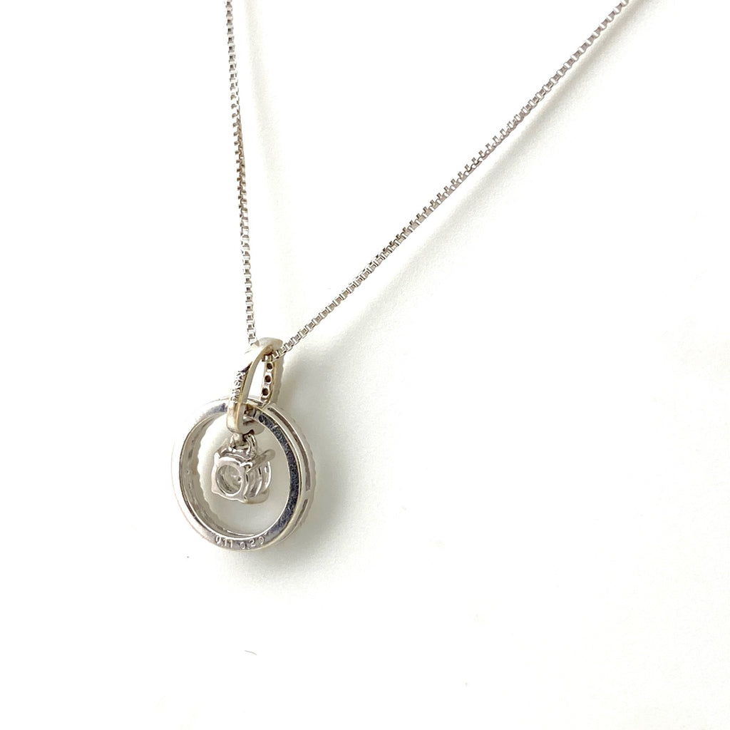 メレダイヤ デザインネックレス WG ホワイトゴールド ペンダント ネックレス K18 WG ダイヤモンド レディース 【中古】nbjwl