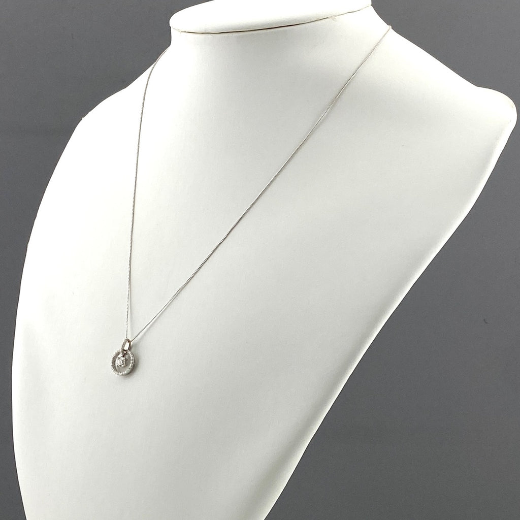 メレダイヤ デザインネックレス WG ホワイトゴールド ペンダント ネックレス K18 WG ダイヤモンド レディース 【中古】nbjwl