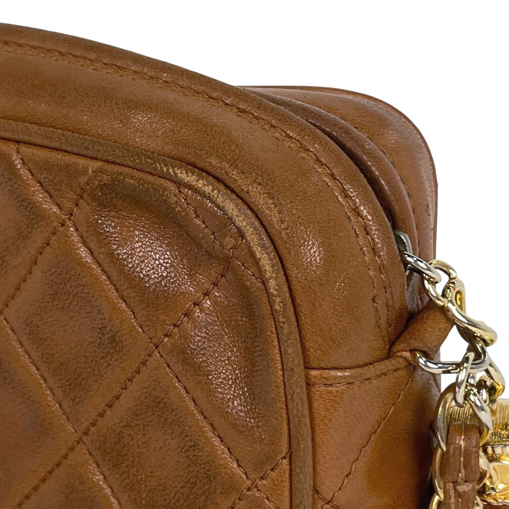 シャネル ココマーク フリンジ チェーン ショルダーバッグ タッセル マトラッセ ショルダーバッグ レザー ブラウン レディース 【中古】brbag