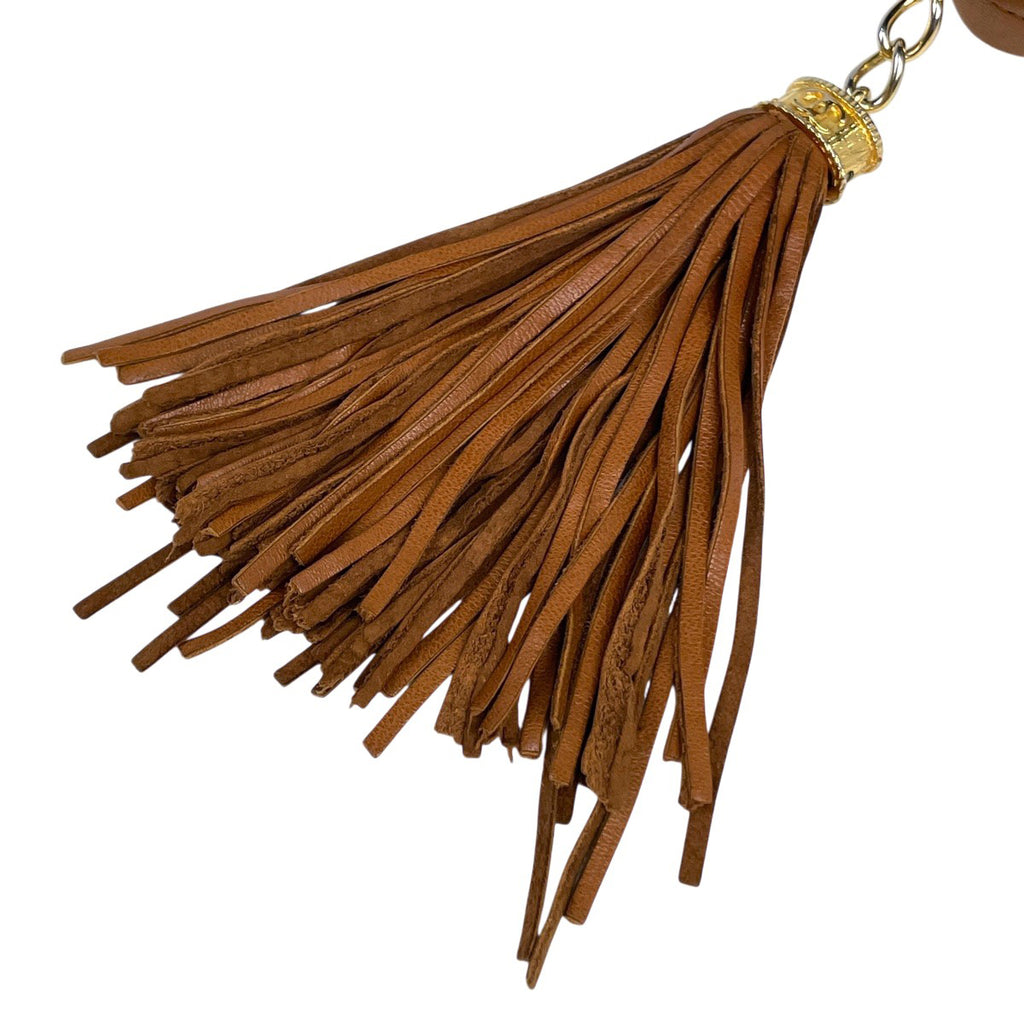 シャネル ココマーク フリンジ チェーン ショルダーバッグ タッセル マトラッセ ショルダーバッグ レザー ブラウン レディース 【中古】brbag