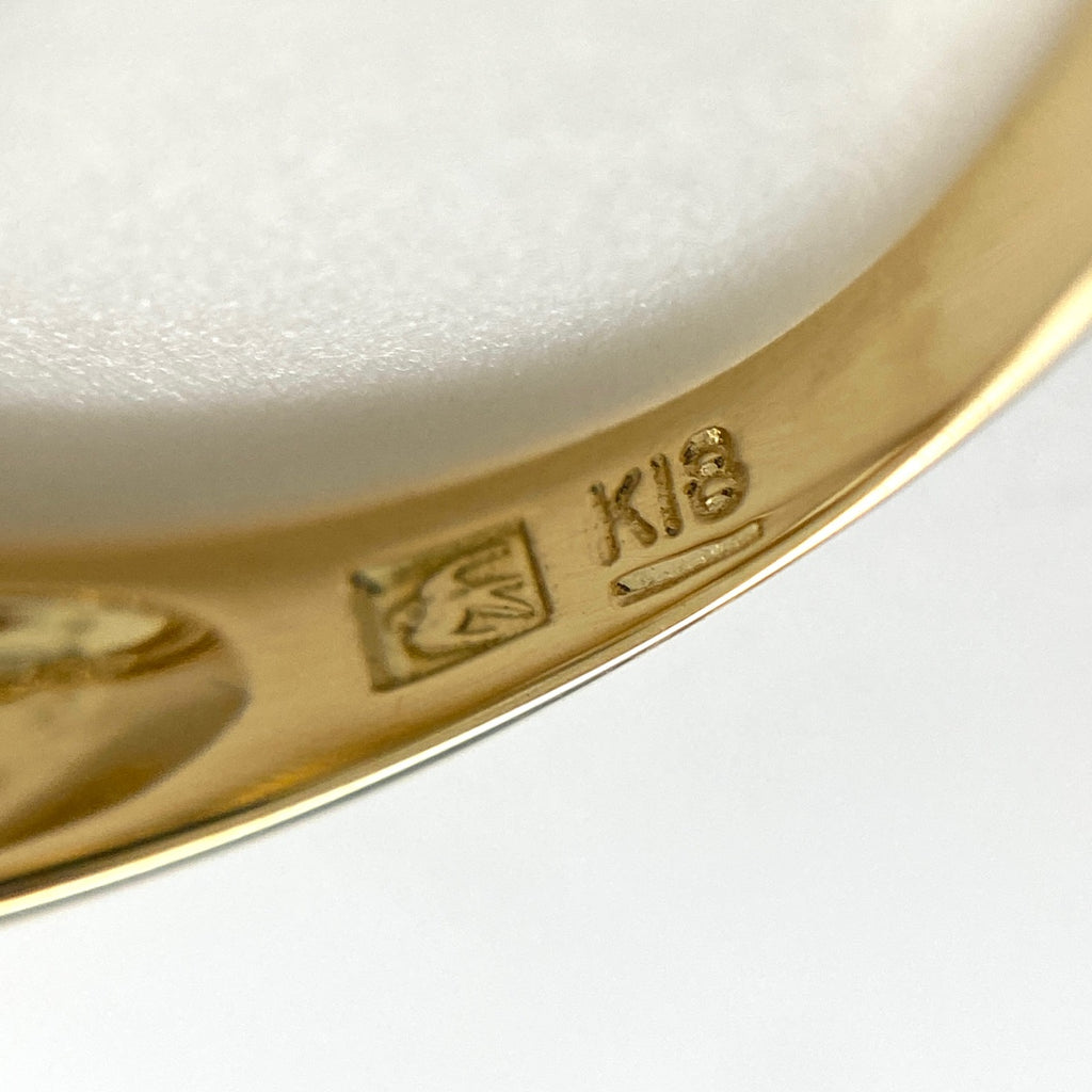 メレダイヤ デザインリング YG イエローゴールド 指輪 リング 12号 K18 ダイヤモンド レディース 【中古】nbjwl