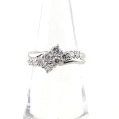 メレダイヤ デザインリング プラチナ 指輪 リング 11号 Pt900 ダイヤモンド レディース 【中古】nbjwl