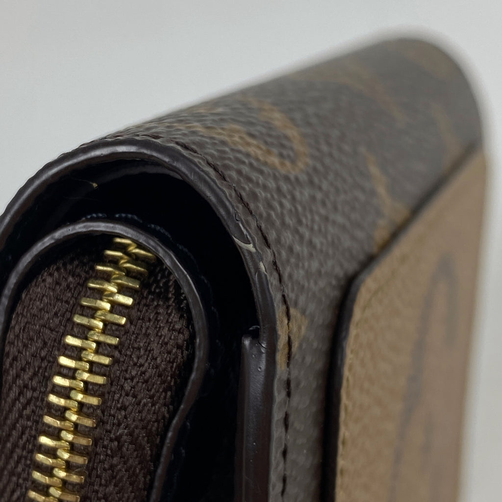 ルイ・ヴィトン ポルトフォイユ ルー 小銭入れ 札入れ ラウンドファスナー 二つ折り財布 モノグラム ブラウン M81461 レディース 【中古】brbag