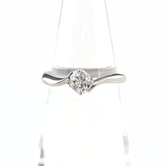 ヨンドシー メレダイヤ デザインリング プラチナ 指輪 ソリティア ソリテール リング 8号 Pt950 ダイヤモンド レディース 【中古】brjwl