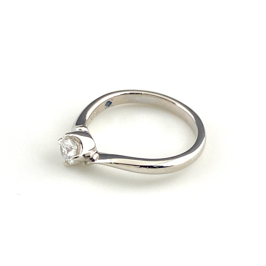 ヨンドシー メレダイヤ デザインリング プラチナ 指輪 ソリティア ソリテール リング 8号 Pt950 ダイヤモンド レディース 【中古】brjwl