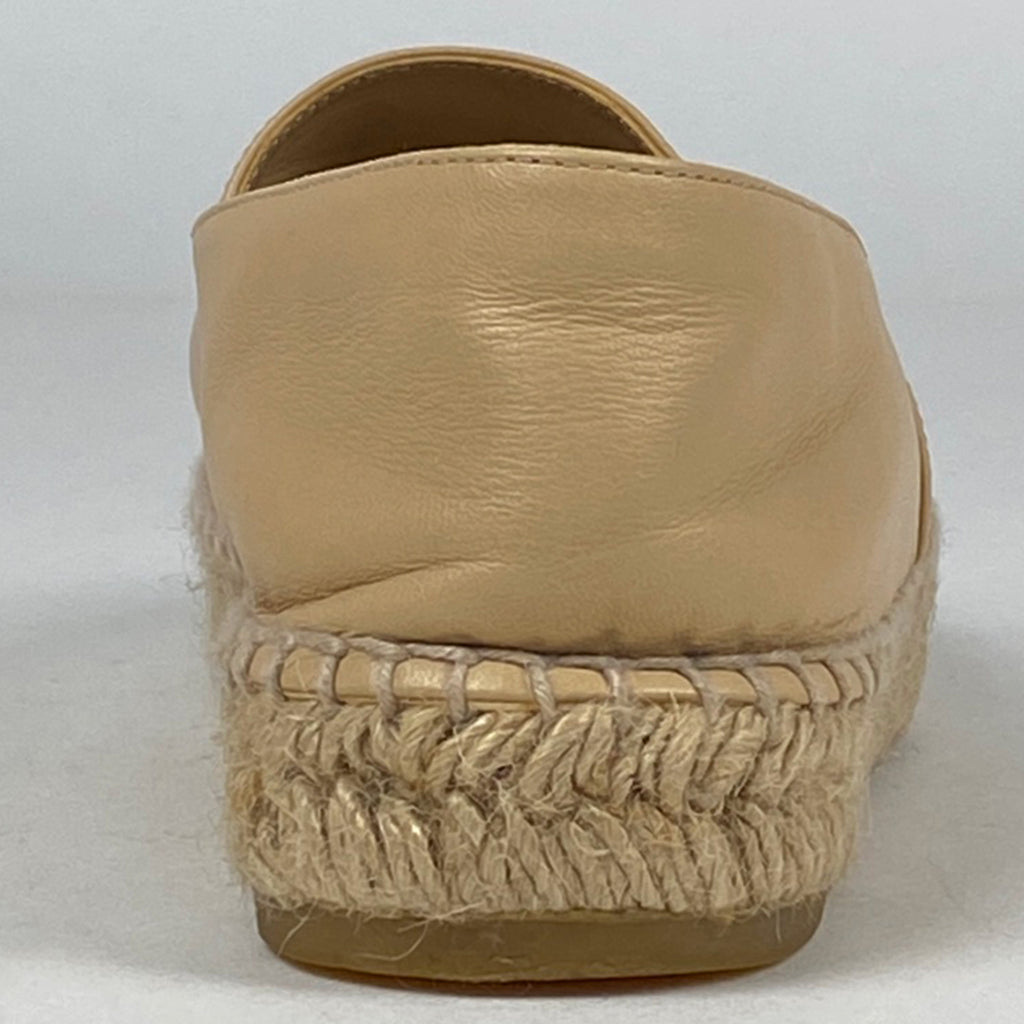 シャネル エスパドリーユ スリッポン ココマーク 麻 靴 スリッポン レザー ベージュ ブラック レディース 【中古】brapp