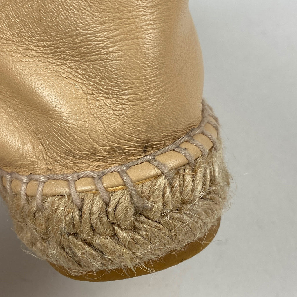 シャネル エスパドリーユ スリッポン ココマーク 麻 靴 スリッポン レザー ベージュ ブラック レディース 【中古】brapp