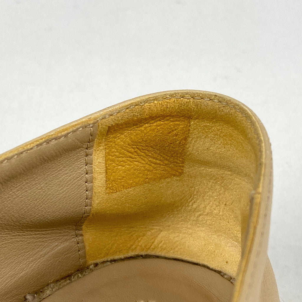 シャネル エスパドリーユ スリッポン ココマーク 麻 靴 スリッポン レザー ベージュ ブラック レディース 【中古】brapp