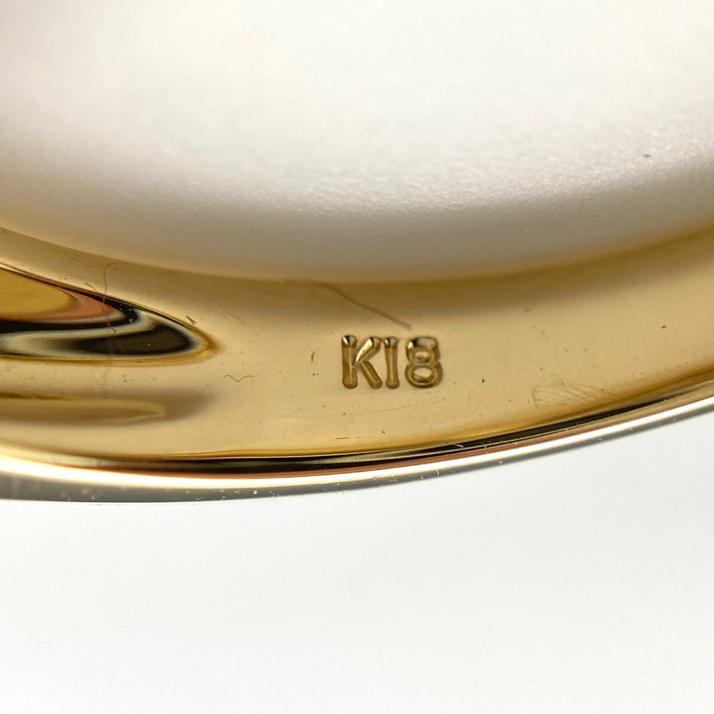 ルビー デザインリング YG イエローゴールド 指輪 メレダイヤ リング 11.5号 K18 ルビー ダイヤモンド レディース 【中古】nbjwl