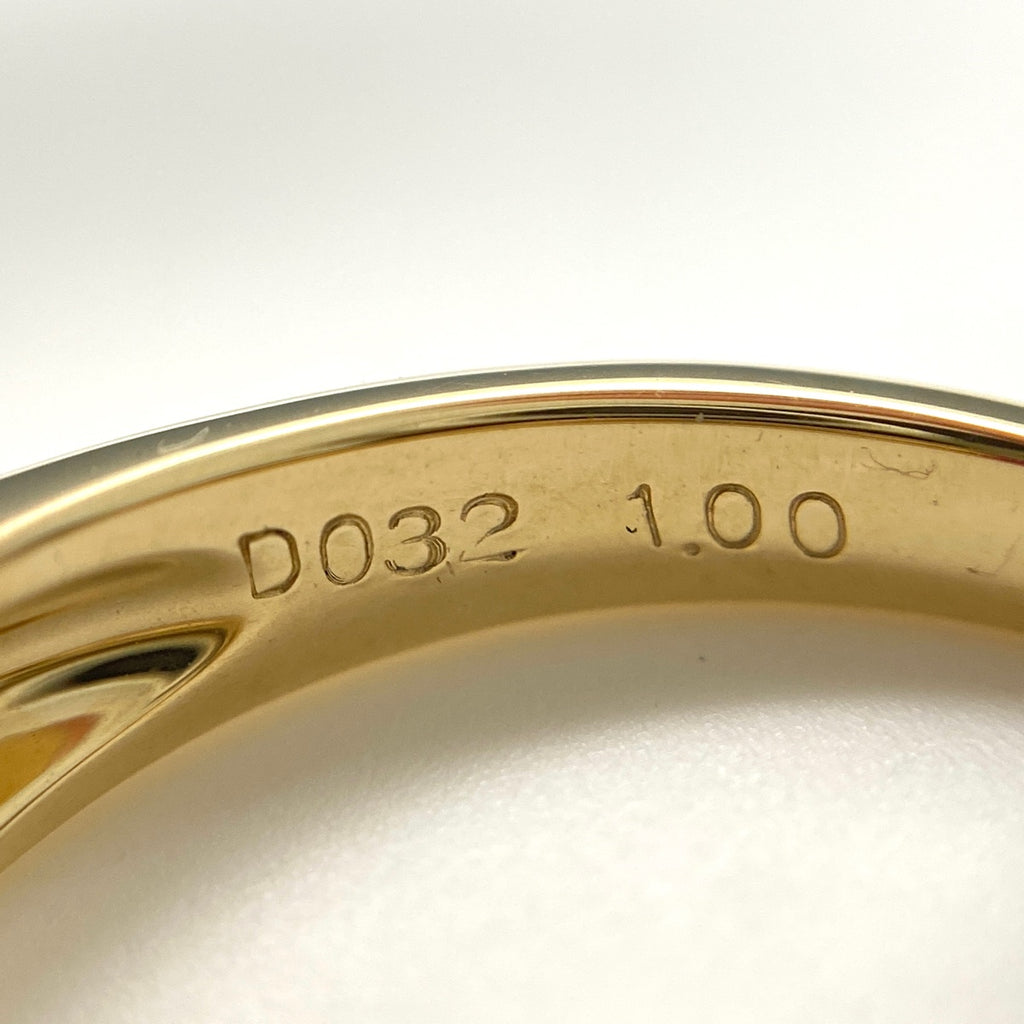 ルビー デザインリング YG イエローゴールド 指輪 メレダイヤ リング 11.5号 K18 ルビー ダイヤモンド レディース 【中古】nbjwl