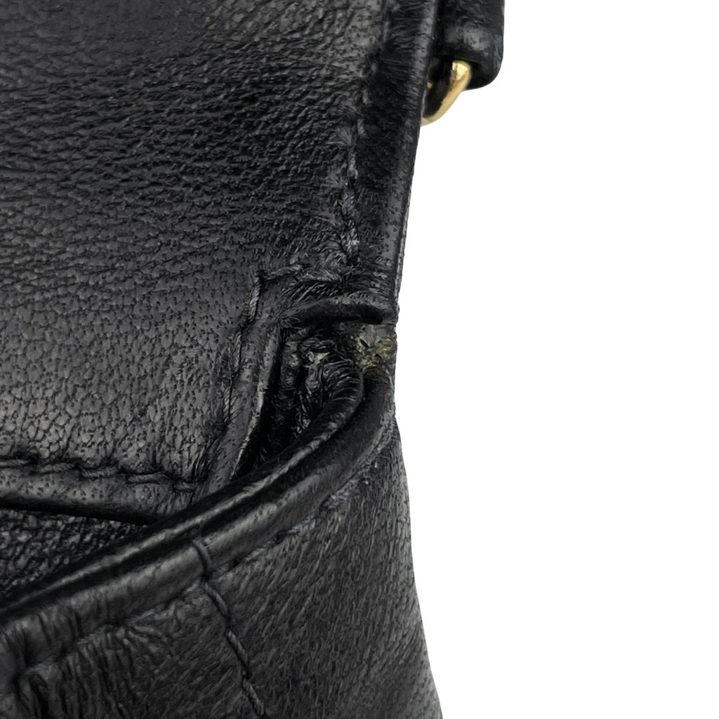 シャネル チョコバー チェーン ショルダーバッグ チャーム ショルダーバッグ レザー ブラック レディース 【中古】brbag