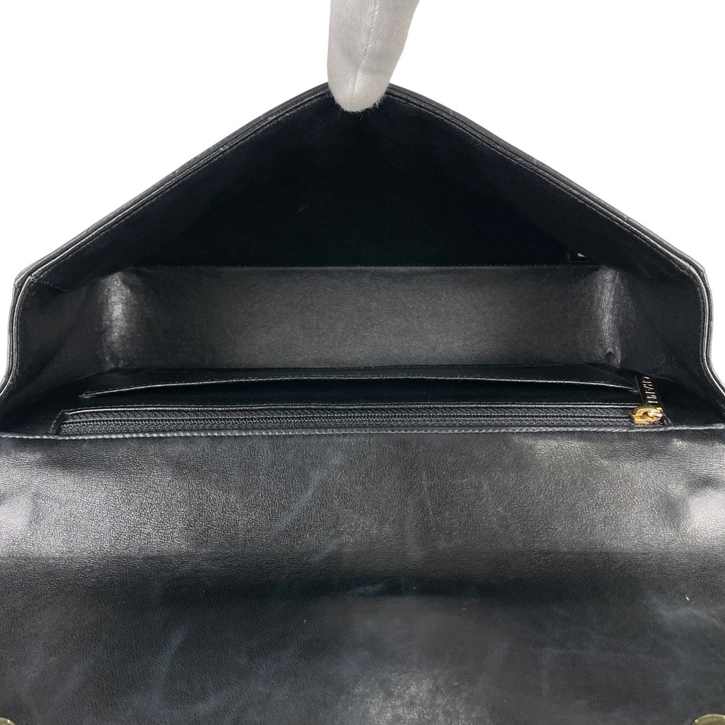 シャネル チョコバー チェーン ショルダーバッグ チャーム ショルダーバッグ レザー ブラック レディース 【中古】brbag