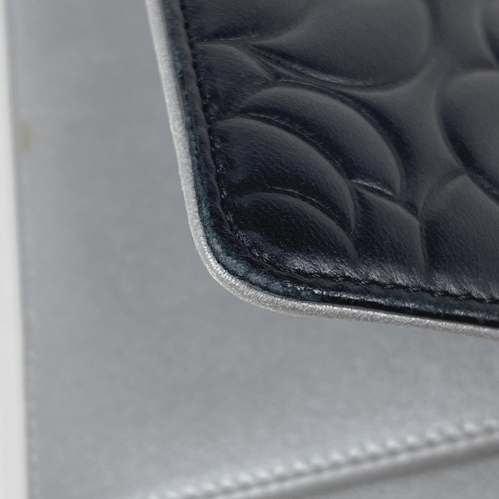 シャネル ココマーク 二つ折り 長財布 カメリア 長財布 レザー ブラック レディース 【中古】brbag