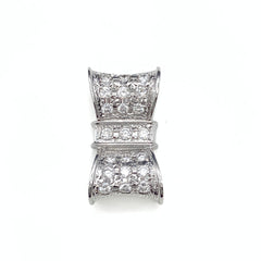 リボンモチーフ ペンダントトップ WG ホワイトゴールド メレダイヤ 留め具 ペンダントトップ K18 WG ダイヤモンド レディース 【中古】nbjwl