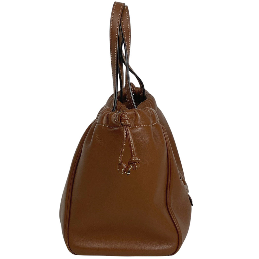 セリーヌ スモール カバ ドローストリング バッグ キュイル トリオンフ 2WAY ショルダーバッグ 巾着型 ハンドバッグ レザー ブラウン レディース 【中古】brbag