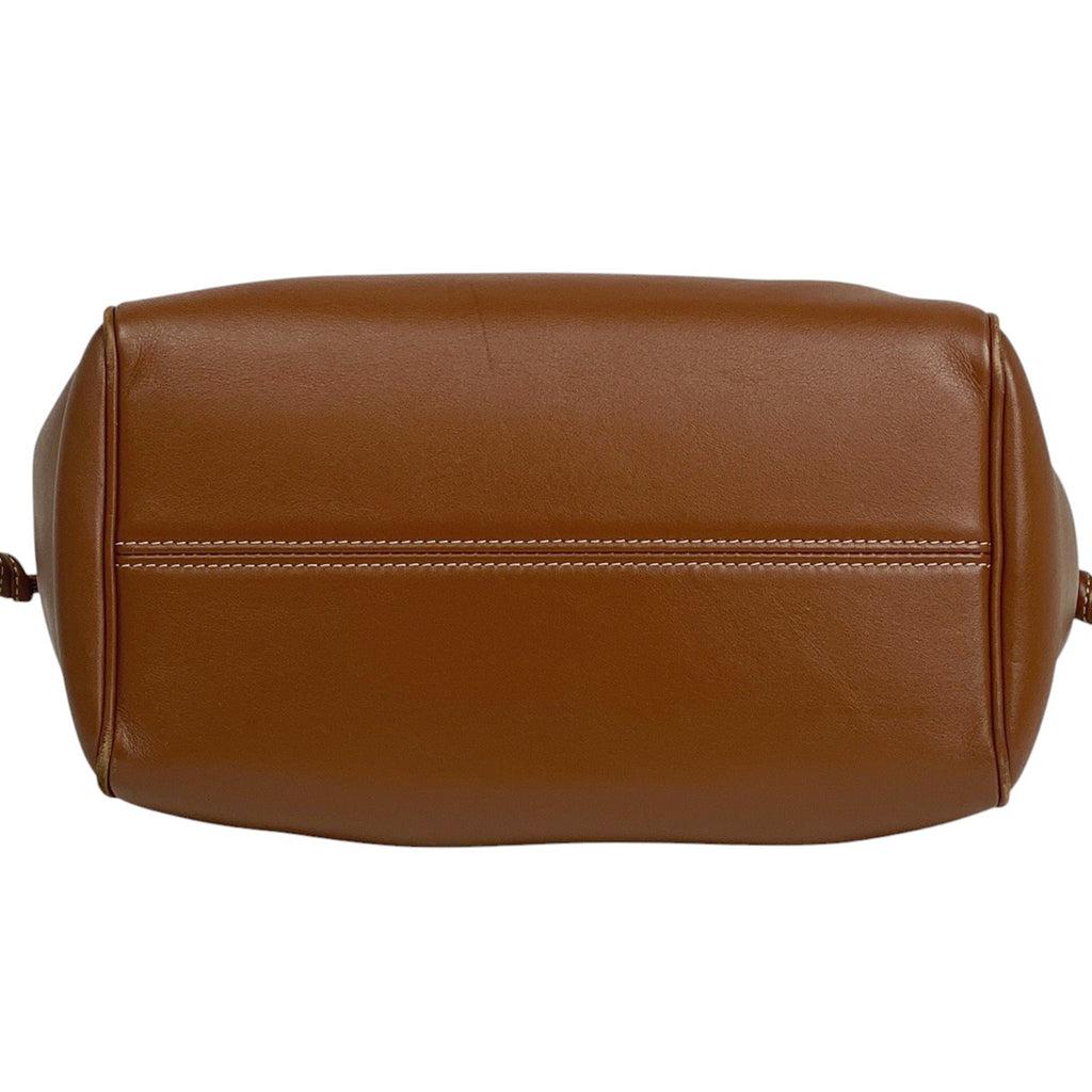 セリーヌ スモール カバ ドローストリング バッグ キュイル トリオンフ 2WAY ショルダーバッグ 巾着型 ハンドバッグ レザー ブラウン レディース 【中古】brbag