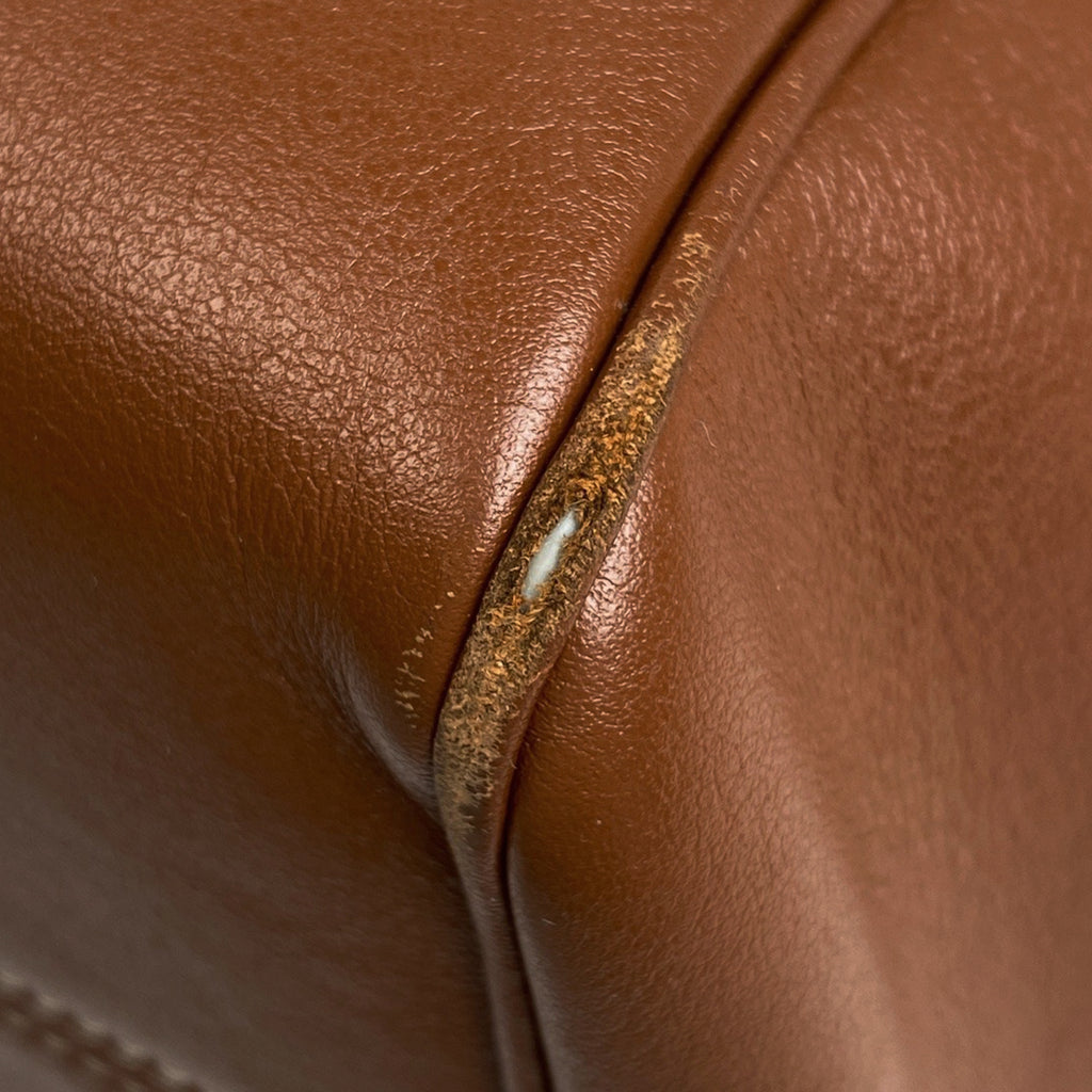 セリーヌ スモール カバ ドローストリング バッグ キュイル トリオンフ 2WAY ショルダーバッグ 巾着型 ハンドバッグ レザー ブラウン レディース 【中古】brbag