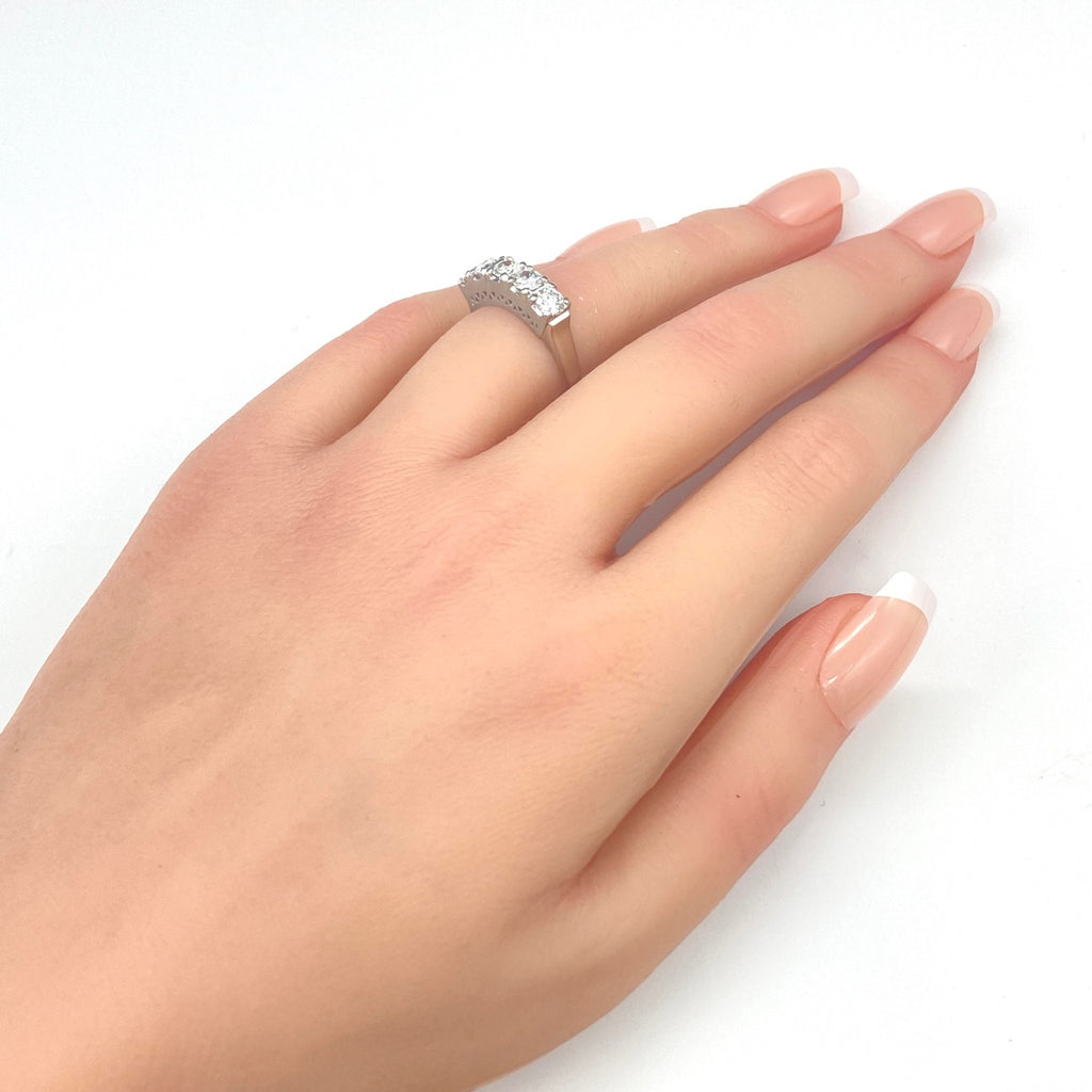 メレダイヤ デザインリング プラチナ 指輪 リング 12号 Pt900 ダイヤモンド レディース 【中古】nbjwl