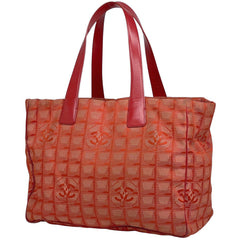 シャネル ニュートラベルライン トート MM ココマーク ショルダーバッグ トートバッグ ナイロンジャガード レッド A15991 レディース 【中古】brbag