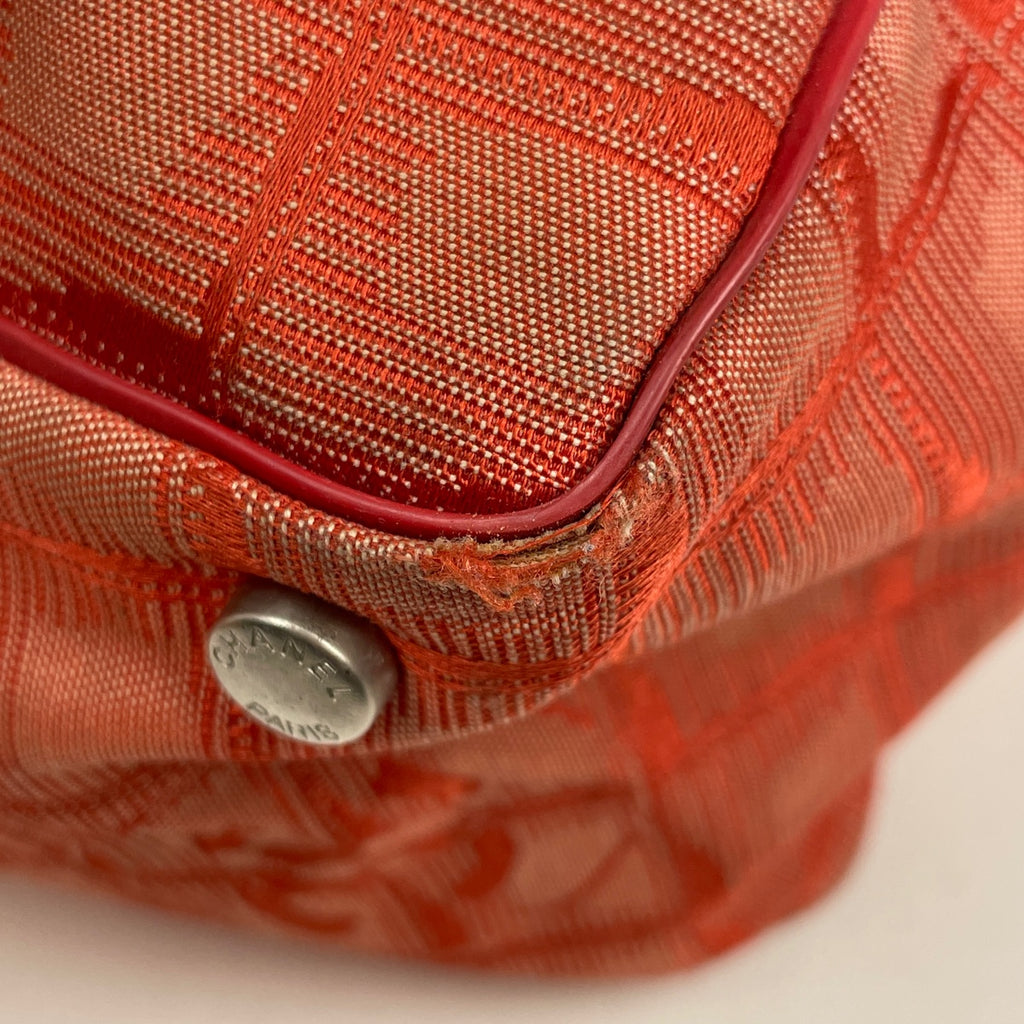 シャネル ニュートラベルライン トート MM ココマーク ショルダーバッグ トートバッグ ナイロンジャガード レッド A15991 レディース 【中古】brbag