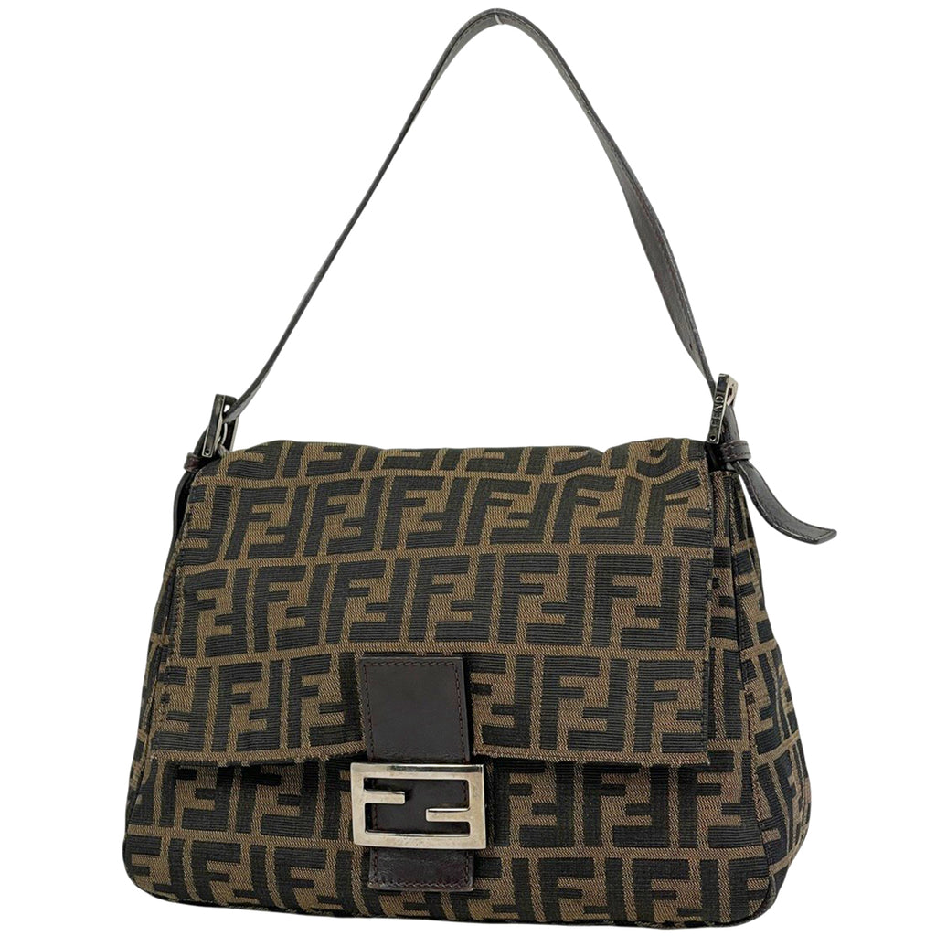 フェンディ ズッカ柄 ショルダーバッグ マンマバケット ワンショルダー ハンドバッグ ショルダーバッグ キャンバス ブラウン 26325 レディース 【中古】brbag