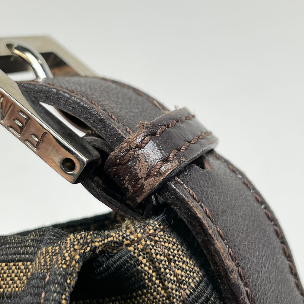 フェンディ ズッカ柄 ショルダーバッグ マンマバケット ワンショルダー ハンドバッグ ショルダーバッグ キャンバス ブラウン 26325 レディース 【中古】brbag