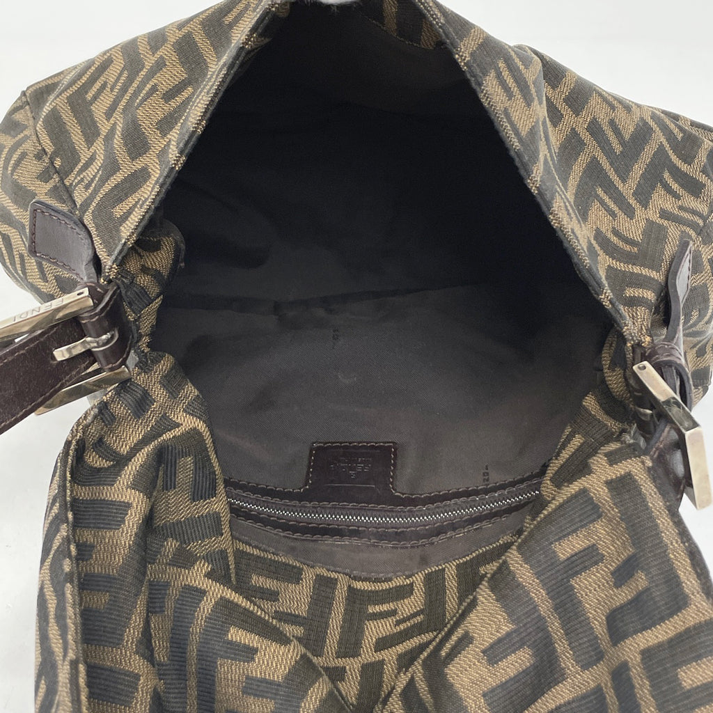 フェンディ ズッカ柄 ショルダーバッグ マンマバケット ワンショルダー ハンドバッグ ショルダーバッグ キャンバス ブラウン 26325 レディース 【中古】brbag