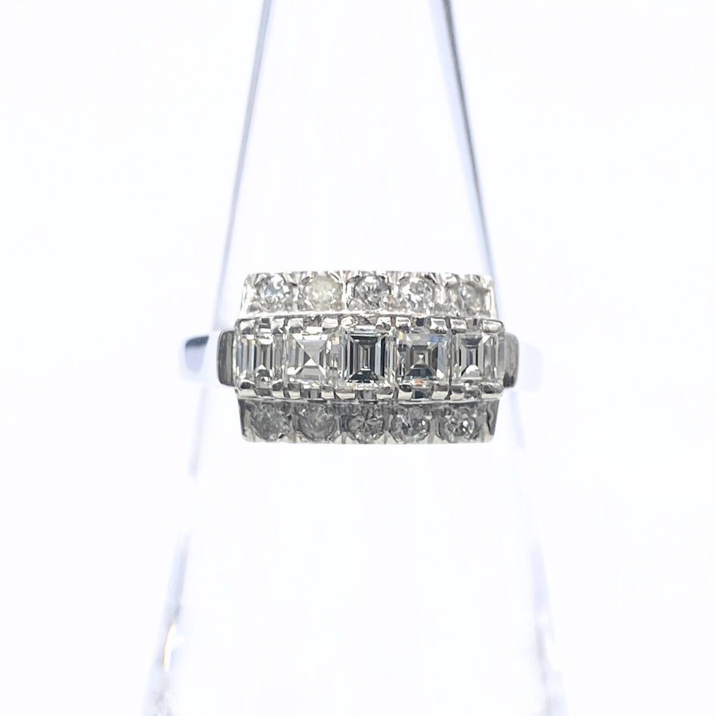 メレダイヤ デザインリング プラチナ 指輪 リング 13号 Pt900 ダイヤモンド レディース 【中古】nbjwl