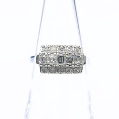 メレダイヤ デザインリング プラチナ 指輪 リング 13号 Pt900 ダイヤモンド レディース 【中古】nbjwl