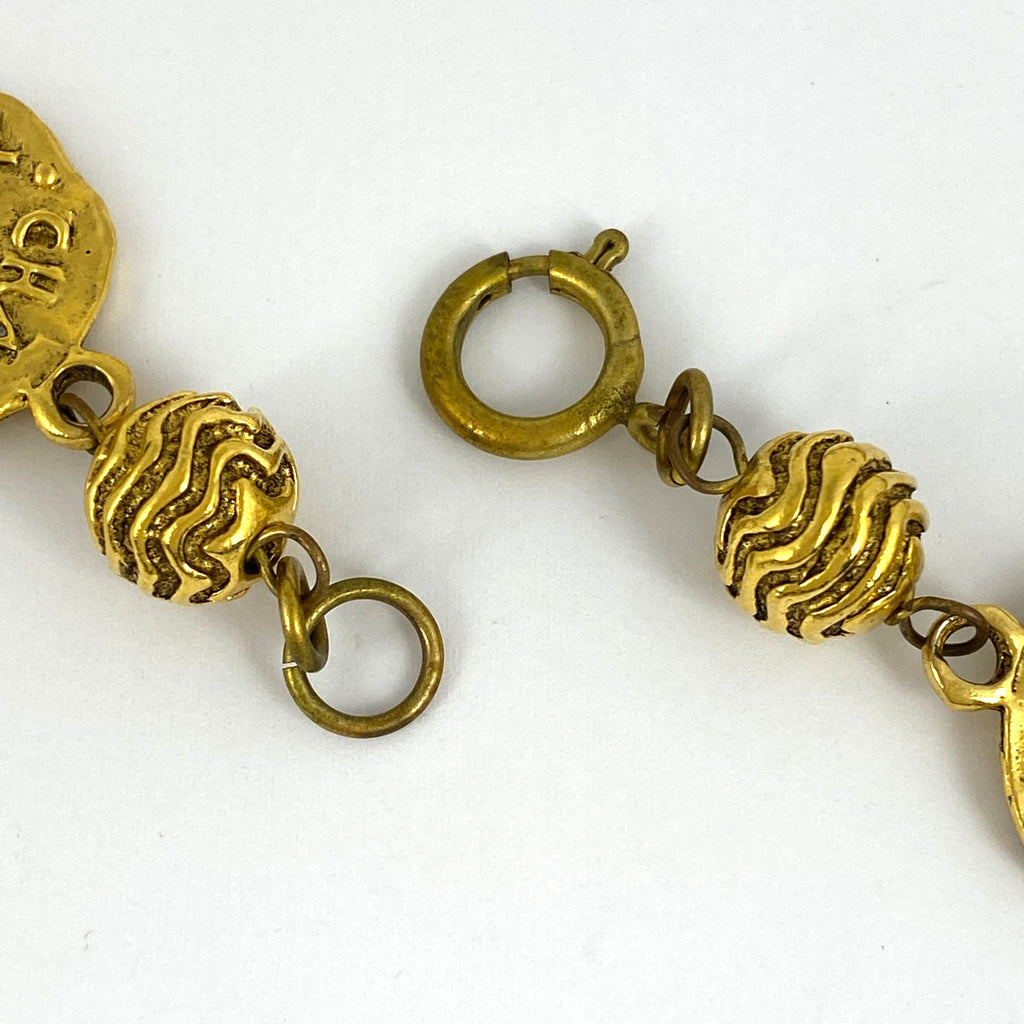 シャネル ココマーク チェーン ネックレス ホース コイン ネックレス GP ゴールド レディース 【中古】bracc