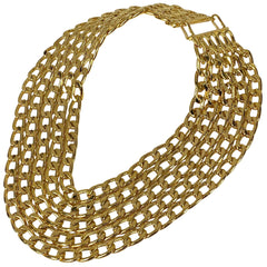 シャネル チェーン ネックレス 5連 チョーカー ネックレス GP ゴールド レディース 【中古】bracc