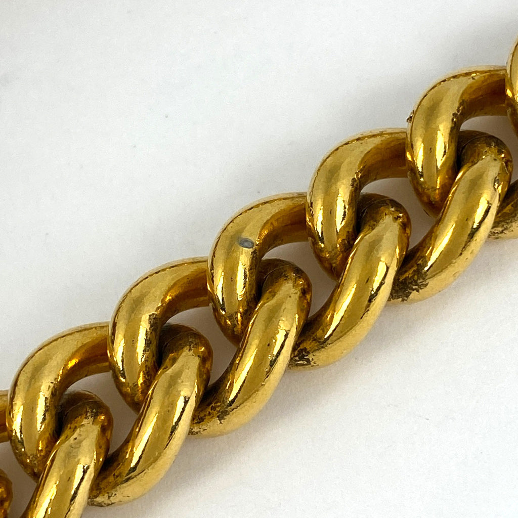 シャネル ロゴ チェーン ネックレス コイン ライオンモチーフ ネックレス GP ゴールド レディース 【中古】bracc