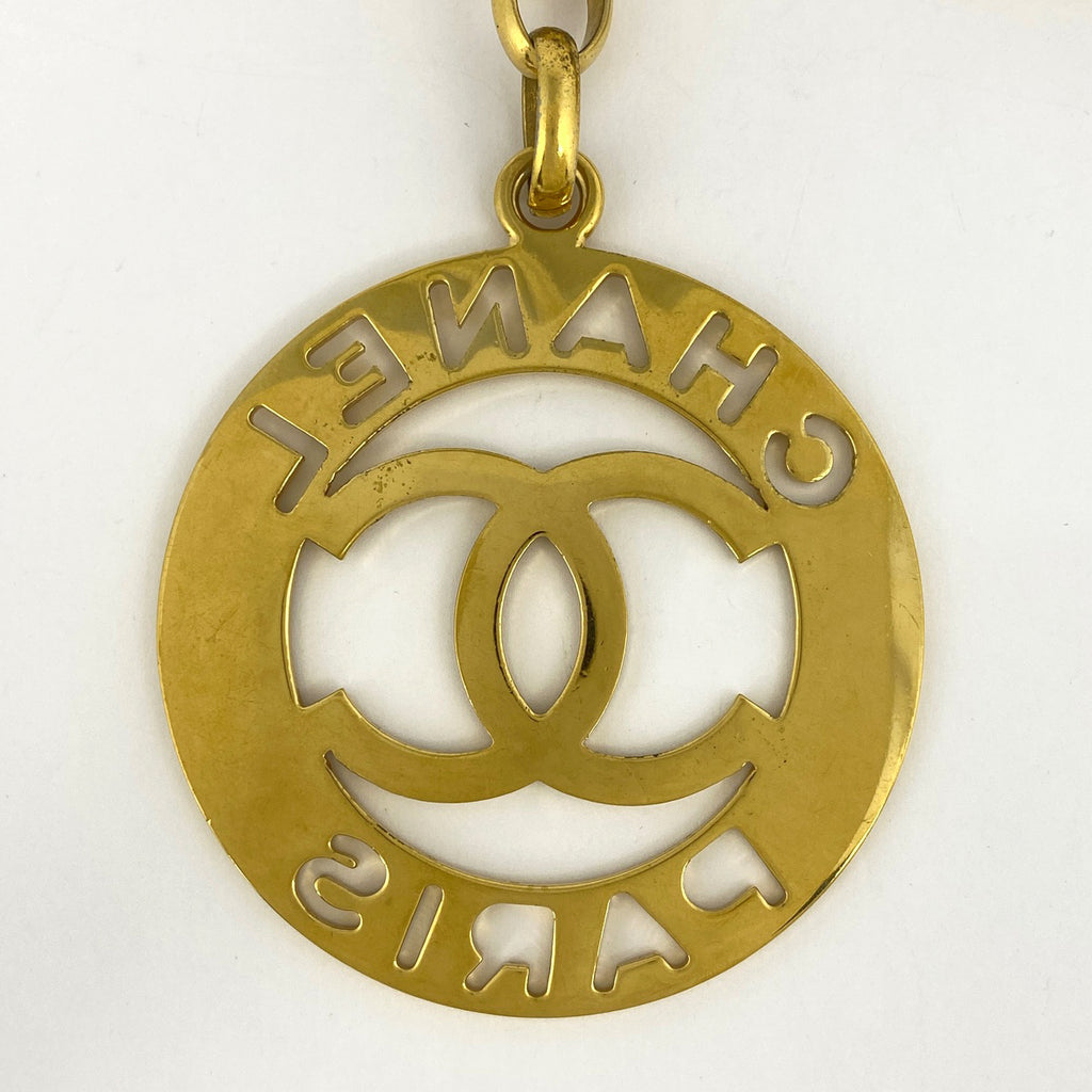 シャネル ココマーク ラウンド チェーン ネックレス 丸型 ロング ネックレス GP ゴールド レディース 【中古】bracc