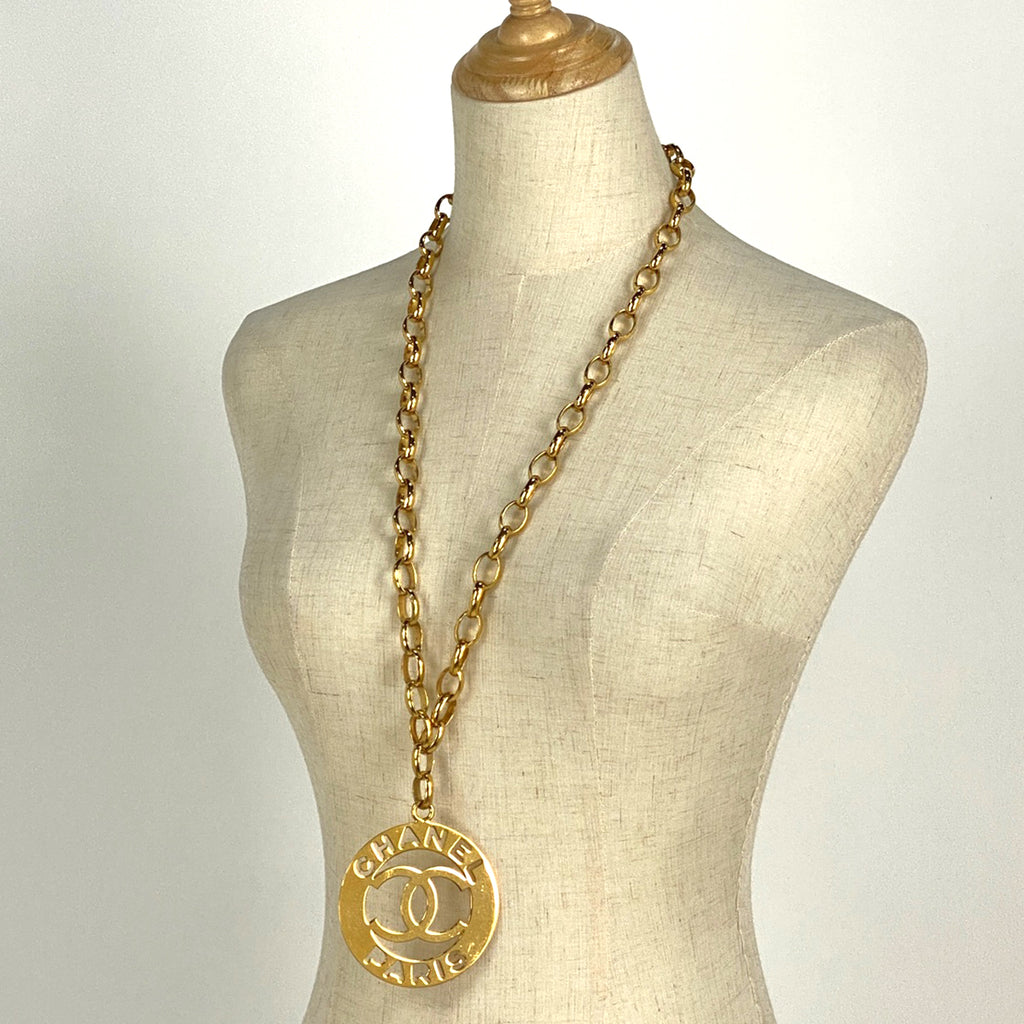 シャネル ココマーク ラウンド チェーン ネックレス 丸型 ロング ネックレス GP ゴールド レディース 【中古】bracc
