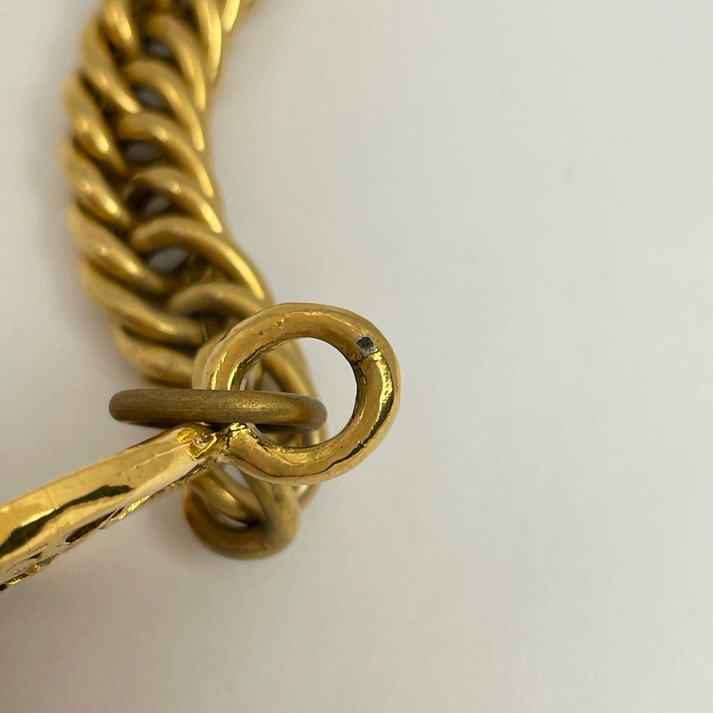 シャネル ロゴ チェーン ブレスレット 腕輪 コイン ブレスレット GP ゴールド レディース 【中古】bracc