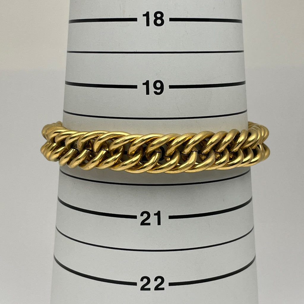 シャネル ロゴ チェーン ブレスレット 腕輪 コイン ブレスレット GP ゴールド レディース 【中古】bracc