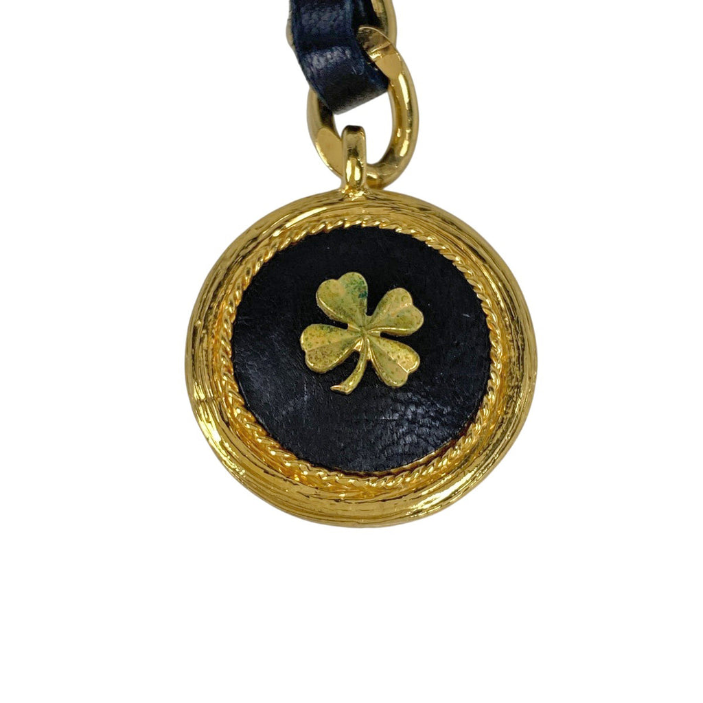 シャネル ココマーク チェーン ベルト 2連 ベルト GP レザー ゴールド ブラック レディース 【中古】brbag